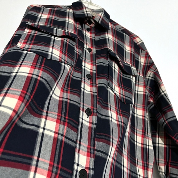 MAJE Calo Checked Plaid Woven Button Up Shirt - Picture 7 of 14